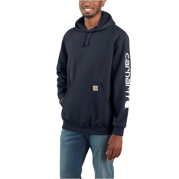 Carhartt Hoodie Sweatshirt Mens XL Original Fit Blue Heavy Fleece Work K288-472 - Picture 1 of 11